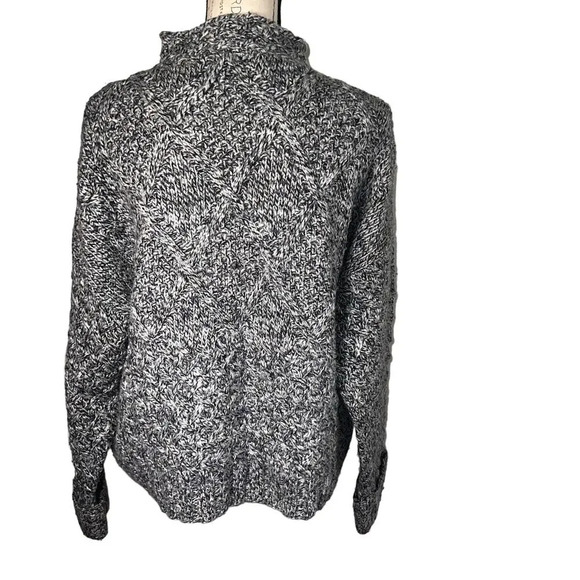 Express Tricot Sweater Large Angora Wool Blend Diamond Mock Neck Hand-knitted - Picture 3 of 8